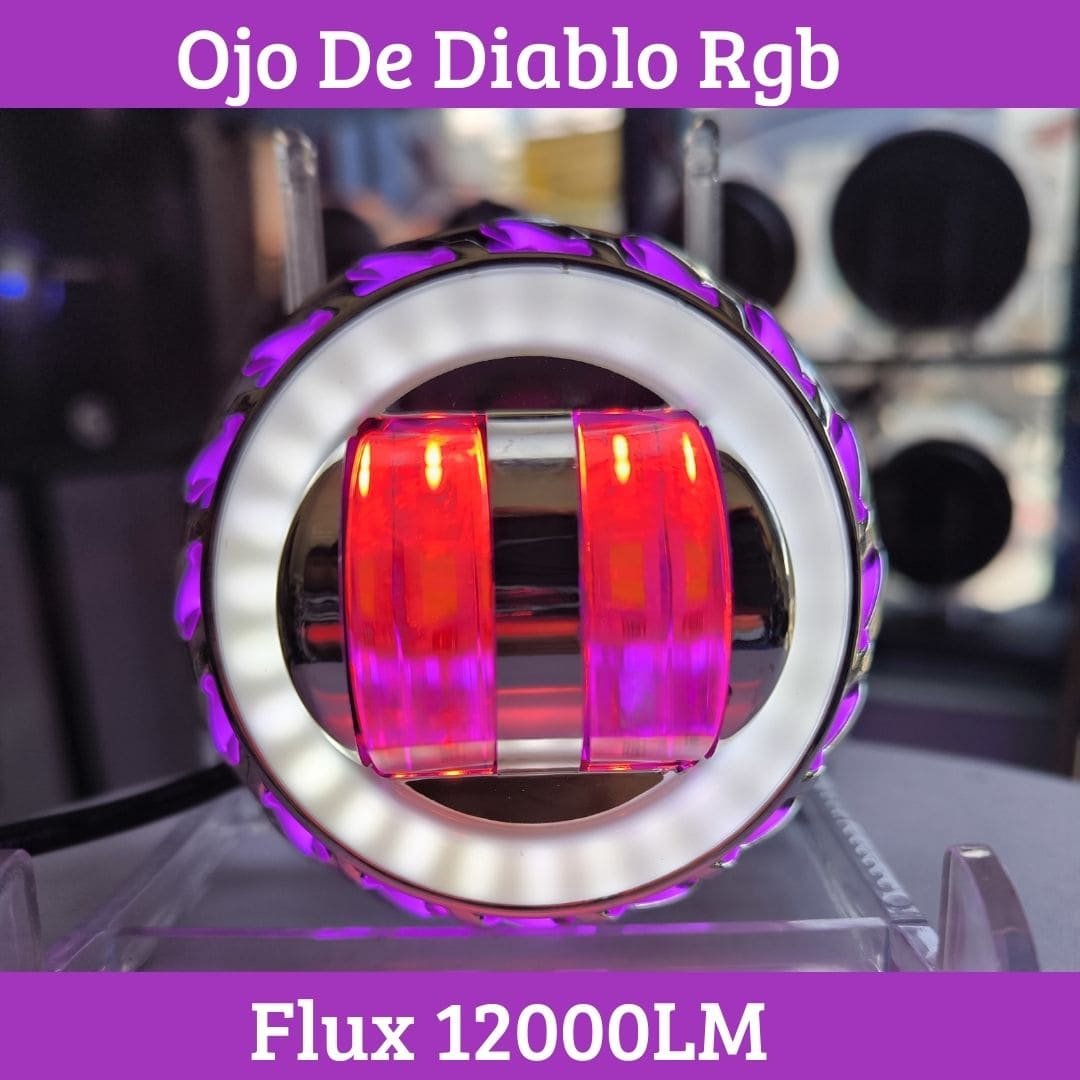 OJO DE DIABLO PROYECTOR DOBLE LUPA RGB  12000LM