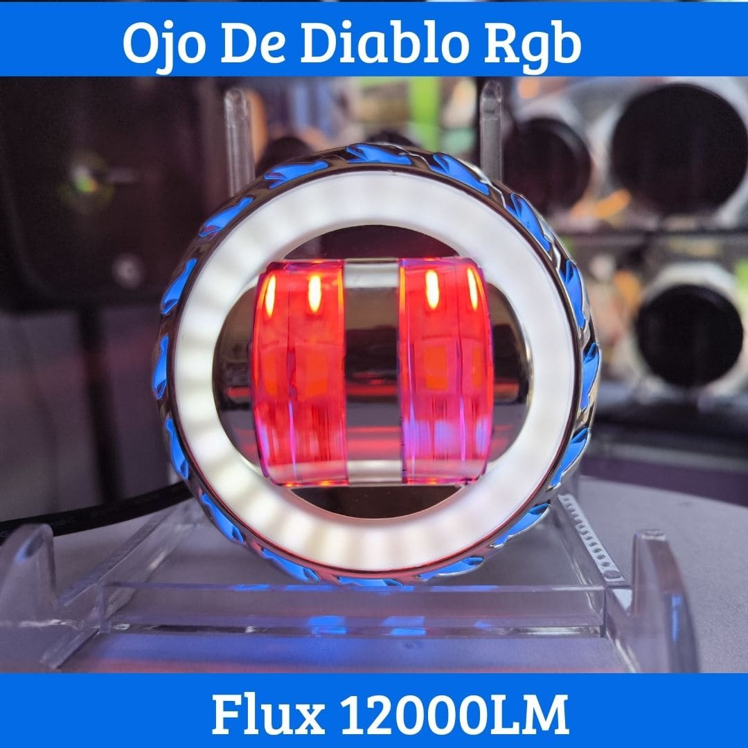OJO DE DIABLO PROYECTOR DOBLE LUPA RGB  12000LM