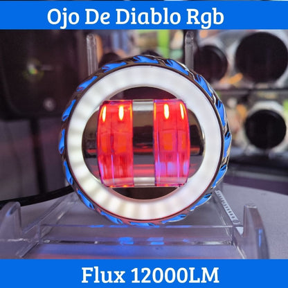 OJO DE DIABLO PROYECTOR DOBLE LUPA RGB  12000LM