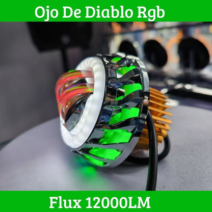 OJO DE DIABLO PROYECTOR DOBLE LUPA RGB  12000LM