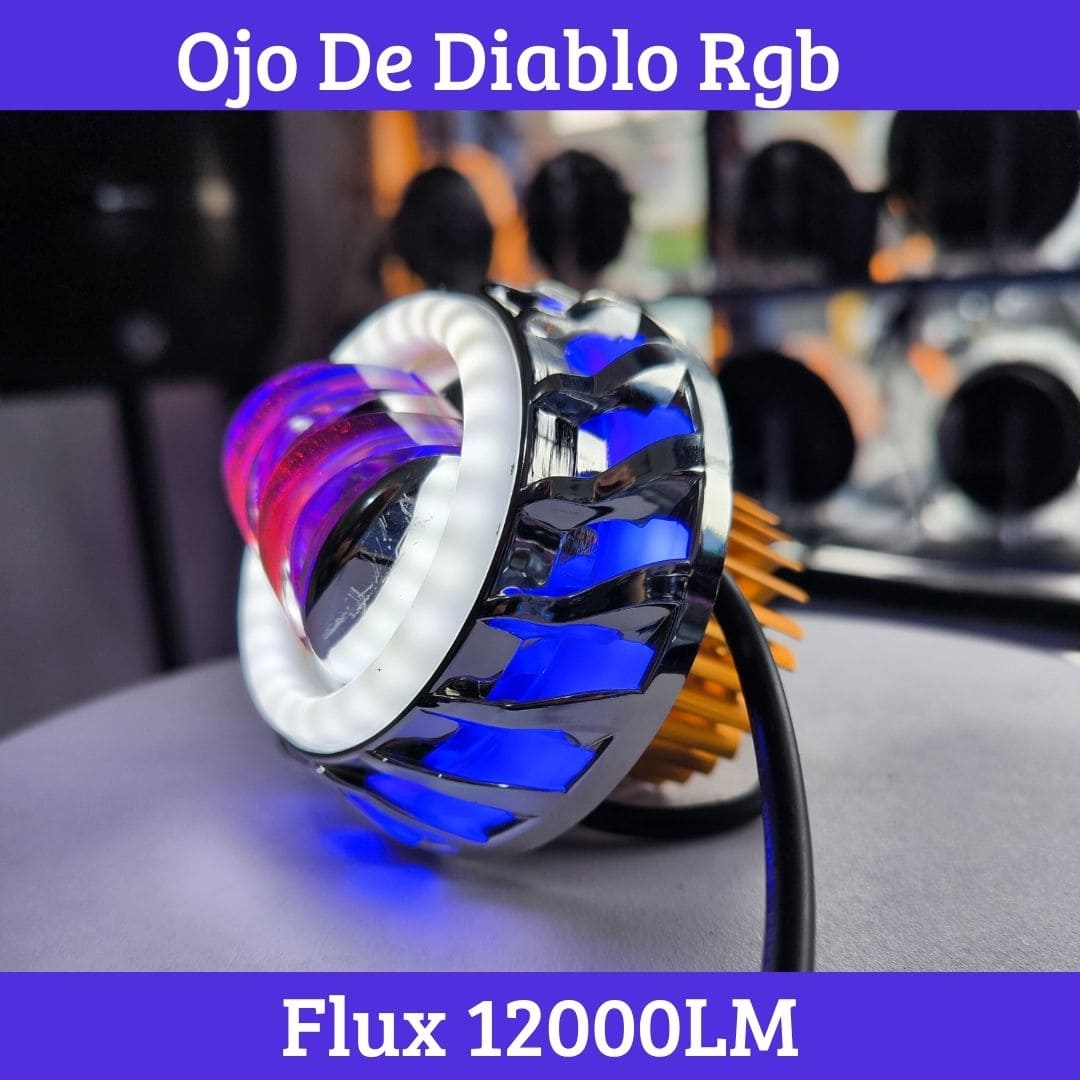 OJO DE DIABLO PROYECTOR DOBLE LUPA RGB  12000LM
