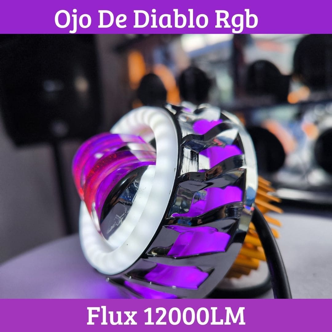 OJO DE DIABLO PROYECTOR DOBLE LUPA RGB  12000LM