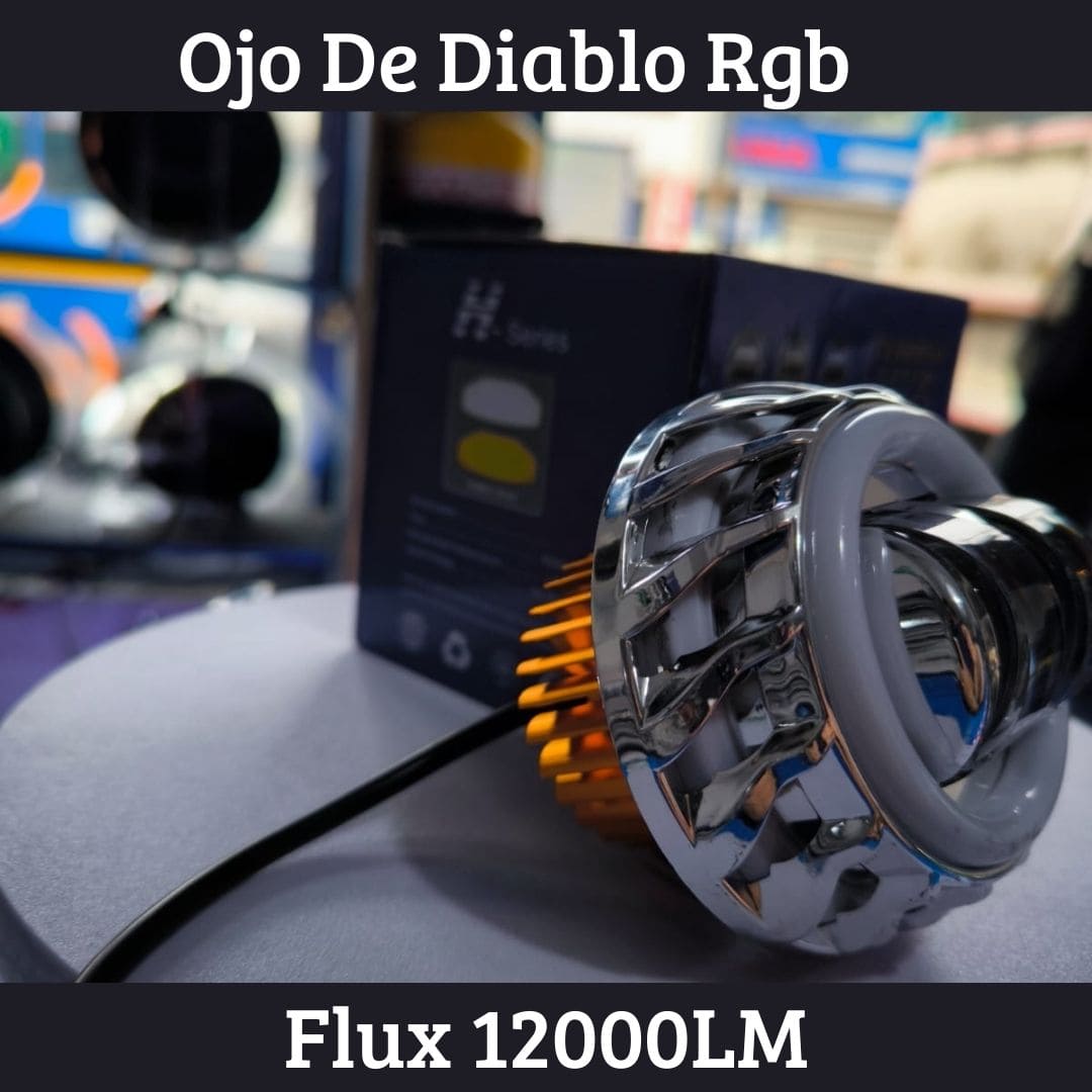 OJO DE DIABLO PROYECTOR DOBLE LUPA RGB  12000LM