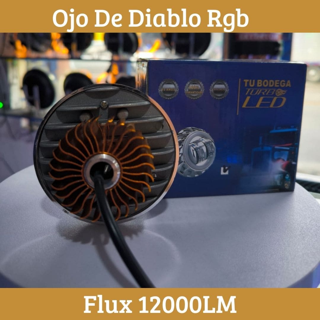 OJO DE DIABLO PROYECTOR DOBLE LUPA RGB  12000LM